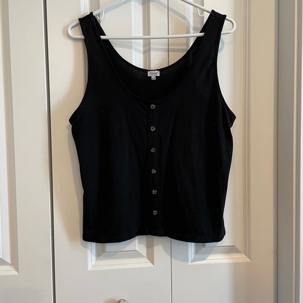 Black CROP TOP with Buttons